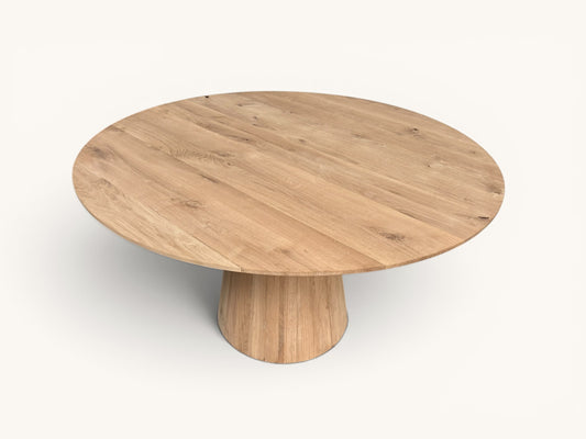 Eikentafel rond - houten onderstel Kay