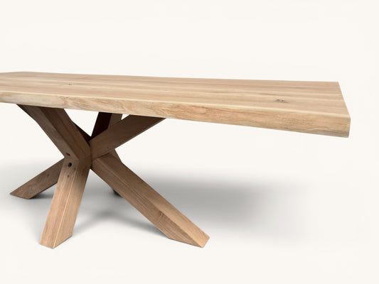 Eikentafel recht - hout onderstel matrix XL
