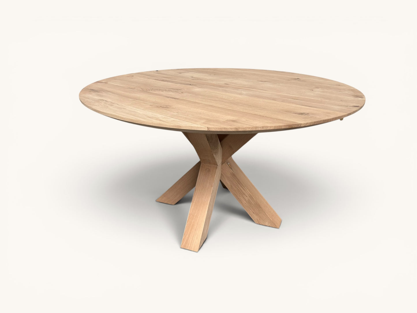 Eikentafel rond - houten onderstel matrix rond