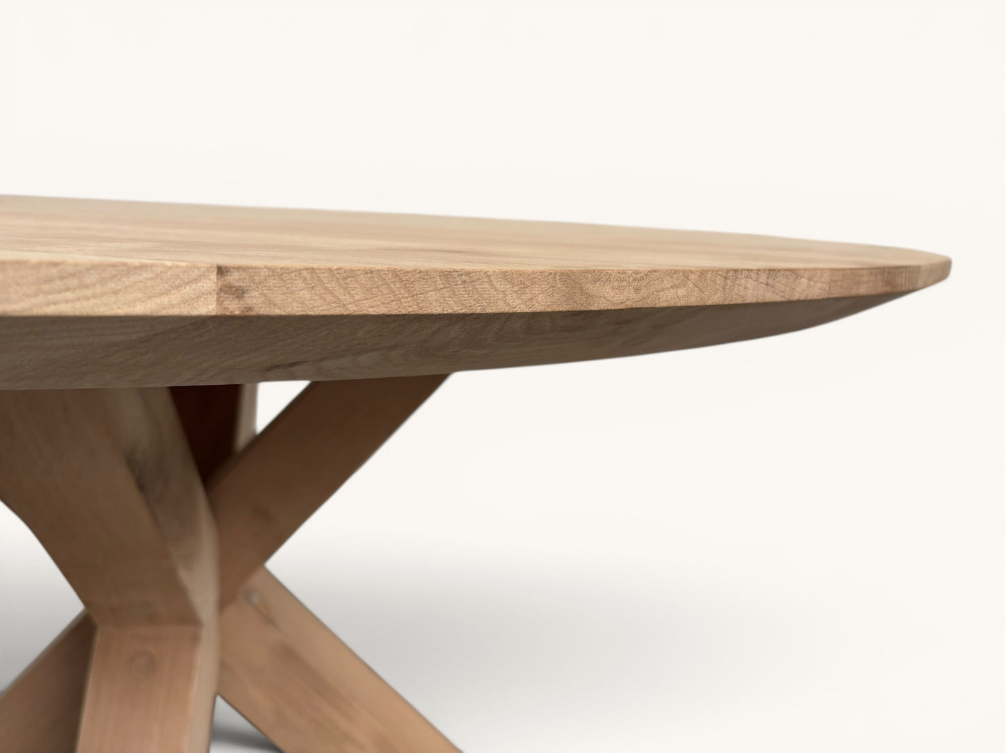 Eikentafel rond - houten onderstel Fox