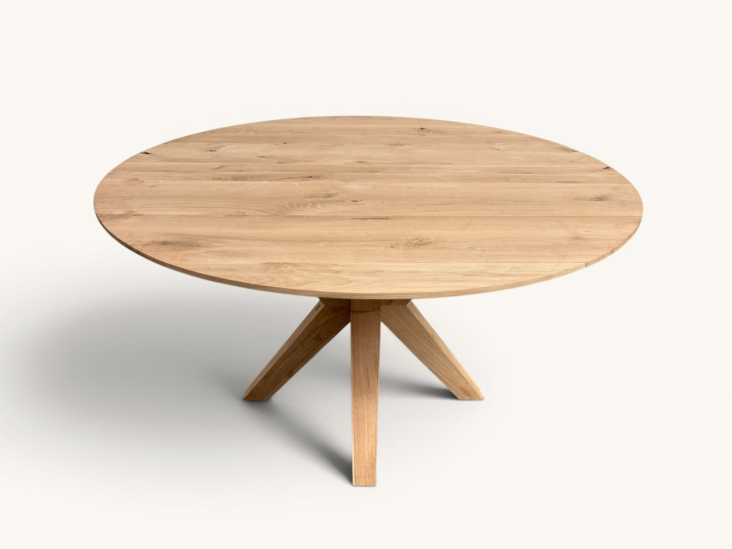 Eikentafel rond - houten onderstel Fox