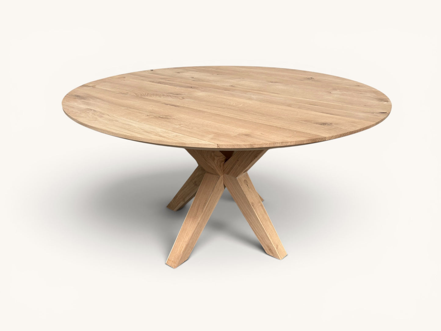 Eikentafel rond - houten onderstel Fox