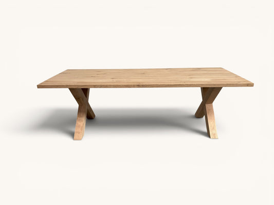 Eikentafel Boomstam rand - hout onderstel Xen
